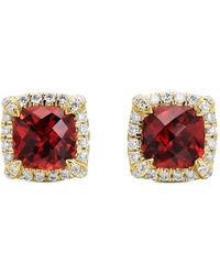 David Yurman - 18Kt Petite Chatelaine Garnet And Diamond Stud Earrings (5Mm) - Lyst