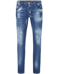 Philipp Plein - Distressed Straight-leg Jeans - Lyst