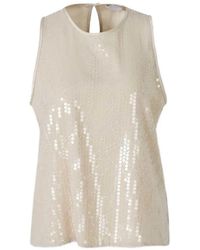 Peserico - Sequin-Embellished Sleeveless Top - Lyst