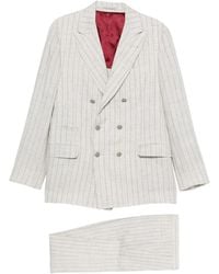 Brunello Cucinelli - Linen Double-Breasted Suit - Lyst