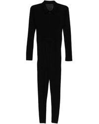 Yohji Yamamoto - Shirt-Collar Long-Sleeve Jumpsuit - Lyst