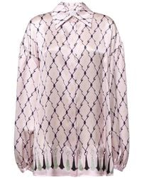 Genny - Rope-Print Silk Shirt - Lyst