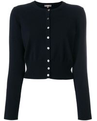 N.Peal Cashmere - Cropped Contrast Button Cardigan - Lyst