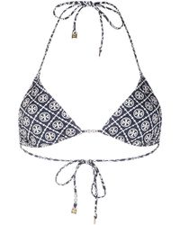 Tory Burch - Monogram-print Bikini-top - Lyst