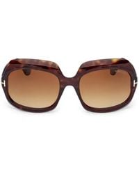 Tom Ford - Ren Geometric-Frame Sunglasses - Lyst