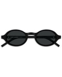 Saint Laurent - Ysl-Plaque Oval-Frame Sunglasses - Lyst