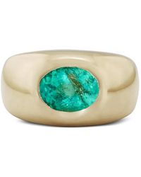 Jacquie Aiche - Emerald Oval Dome Ring - Lyst