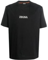 ZEGNA - T-Shirt Mit Logo-Print - Lyst