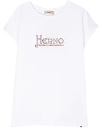 Herno - T-shirt Met Logo Van Studs - Lyst