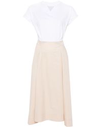 Peserico - Colourblock Midi T-shirt Dress - Lyst