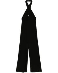 Norma Kamali - Mono largo con cuello halter - Lyst