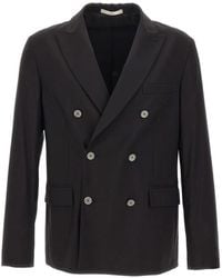 Paolo Pecora - Double-Breasted Flap Pocket Blazer - Lyst