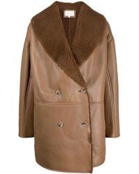 Loulou de Saison - Namo Double-Breasted Shearling-Lined Coat - Lyst