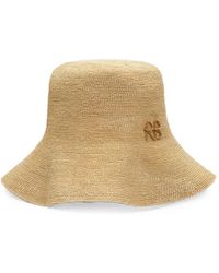 Ruslan Baginskiy - Monogram-Embellished Straw Bucket Hat - Lyst