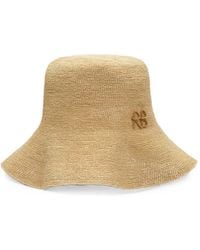 Ruslan Baginskiy - Monogram-Embellished Straw Bucket Hat - Lyst