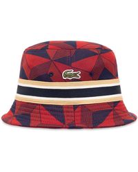 Lacoste - Logo-embroidered Patterned-jacquard Bucket Hat - Lyst