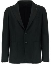 Tagliatore - Textured Peak-Lapel Blazer - Lyst