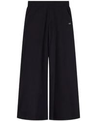EA7 - Broek Met Wijde Pijpen En Logodetail - Lyst