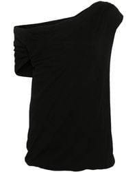 MSGM - Draped-Detail Cotton Top - Lyst