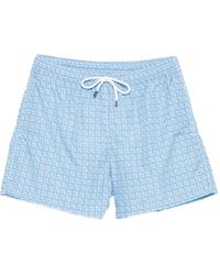 Fedeli - Madeira Geometric-Pattern Swim Shorts - Lyst