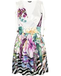 Just Cavalli - Floral-print Satin Minidress - Lyst