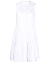 Blanca Vita - Robe-chemise en coton à volants superposés - Lyst
