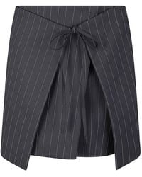 Sportmax - Fatti Mini Pinstripe-Pattern Tie-Detail Skirt - Lyst