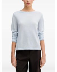 Benetton - Ribbed-Trim Boat-Neck Sweater - Lyst