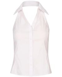 Alice + Olivia - Freya Halterneck Button-Down Top - Lyst