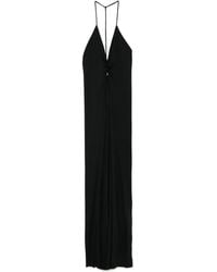 Victoria Beckham - V-Neck Ruched Maxi Dress - Lyst