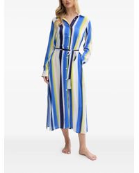 DKNY - Gestreiftes Nachthemd Mit Gürtel - Lyst