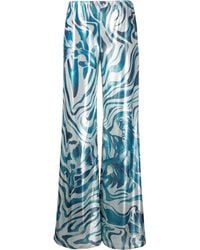 Alberta Ferretti - Metallic Swirl Print Trousers - Lyst