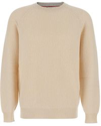 Brunello Cucinelli - Ribbed-Knit Raglan-Sleeve Sweater - Lyst