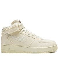 Nike - X Stussy Air Force 1 Mid "Fossil" Sneakers - Lyst