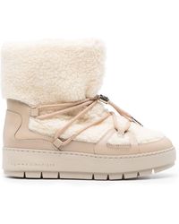 Tommy Hilfiger - Shearling-trim Leather Snow Boots - Lyst