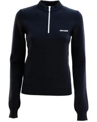 Miu Miu - Wool Half-Zipper Sweater - Lyst