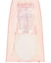 DIESEL - Layered Midi Skirt With Lyrics Print - Lyst
