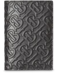 Burberry Porta passaporto con monogramma - Nero