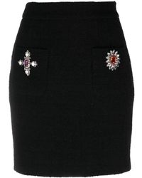 Moschino - Crystal-embellished Bouclé Skirt - Lyst