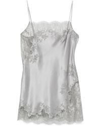 Carine Gilson - Lace-Trim Silk Slip Blouse - Lyst