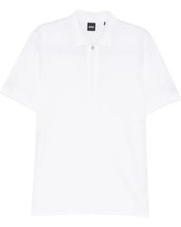BOSS - Front Zip-Fastening Polo Shirt - Lyst