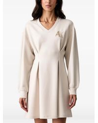 ARMANI EXCHANGE - Sequin-Logo Pleated Mini Dress - Lyst