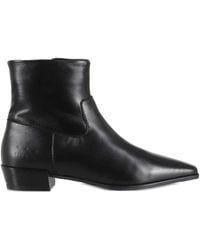 COPENHAGEN - Leather Pointed-Toe Zip Ankle Boots - Lyst
