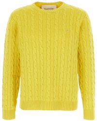 Valentino Garavani - Vlogo Cable-Knit Sweater - Lyst