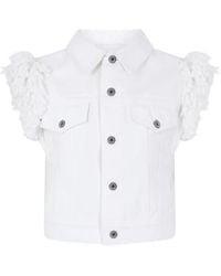 Rabanne - Fringe-Trimmed Sleeveless Denim Jacket - Lyst