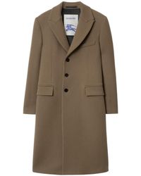 Burberry - Single-breasted Wool Coat - Lyst