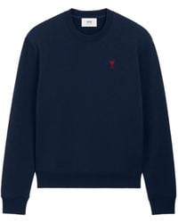 Ami Paris - Ami De Coeur Sweatshirt Aus Blauer Baumwolle Blau - Lyst