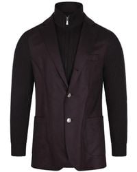 Eleventy - Layered-Style Rib-Knit Jacket - Lyst