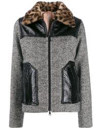 N°21 Tweed-Jacke mit Fischgrätenmuster - Grau