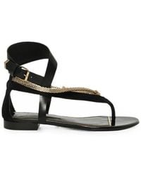 Lanvin - Chain-Embellished Buckle-Fastening Sandals - Lyst